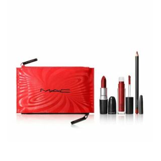 giftset secret lip kit red Women 4pcs Mac